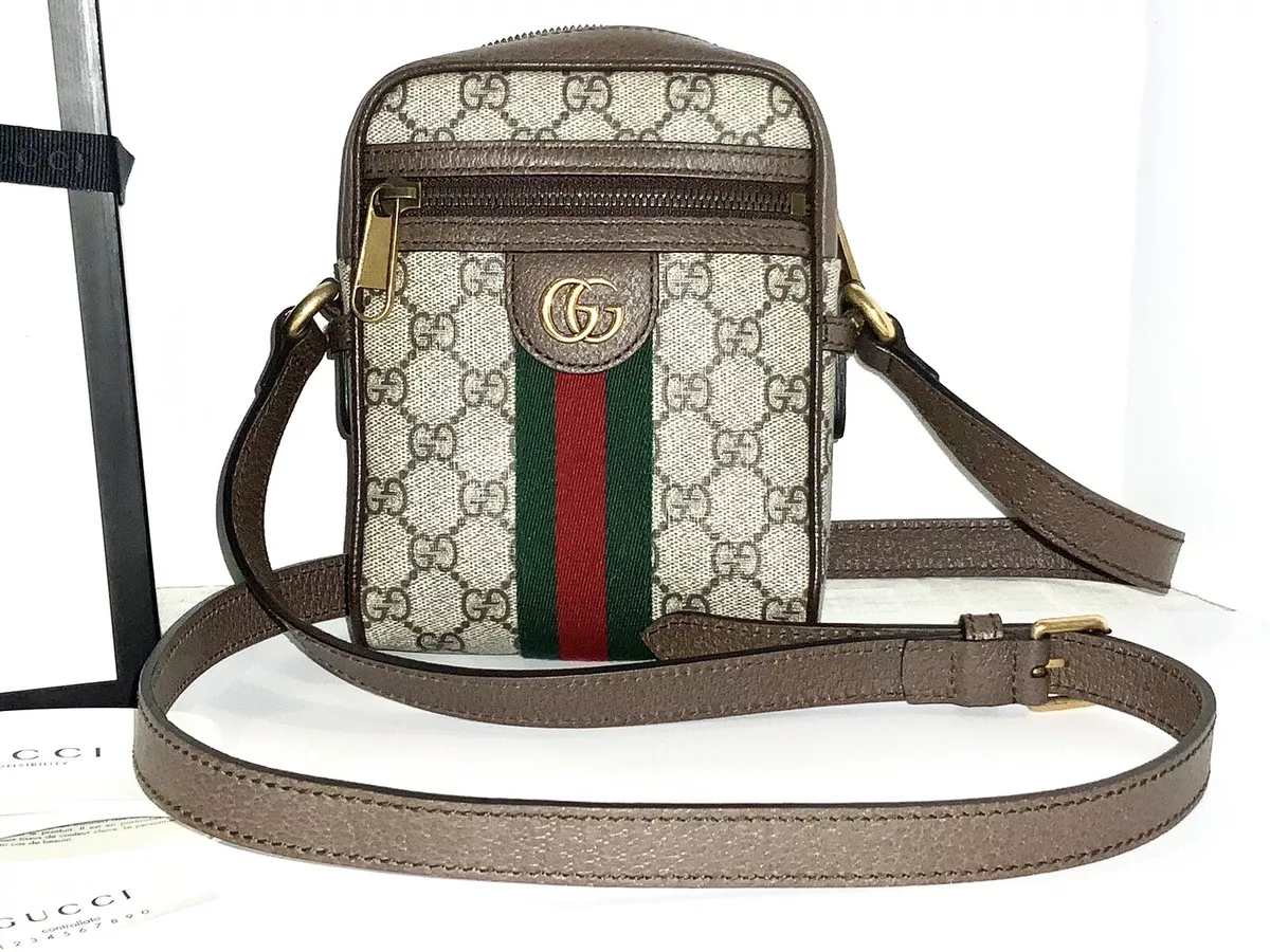 Gucci Ophidia GG Small Shoulder Bag in Brown