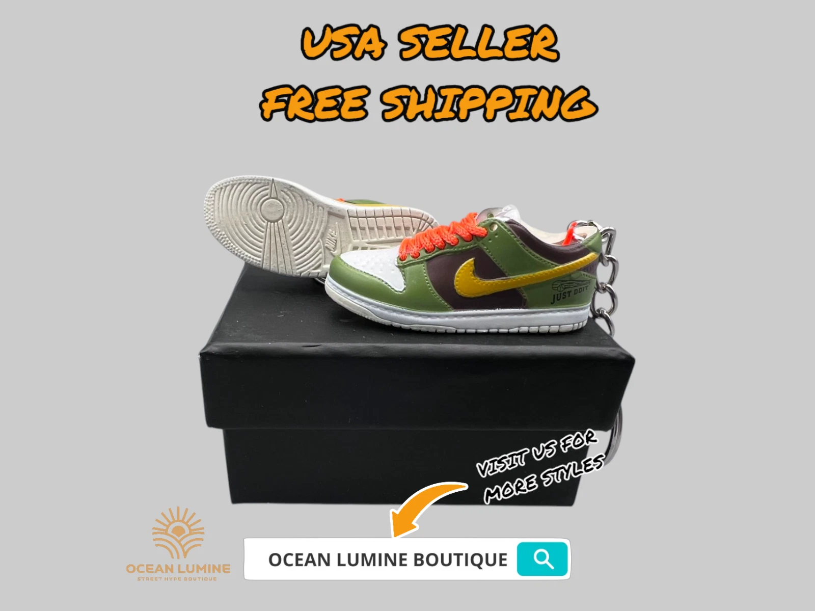 SB Dunk Low Mini Porte clés Baskets 3D, Baskets Basketball Boîte de Collection Options