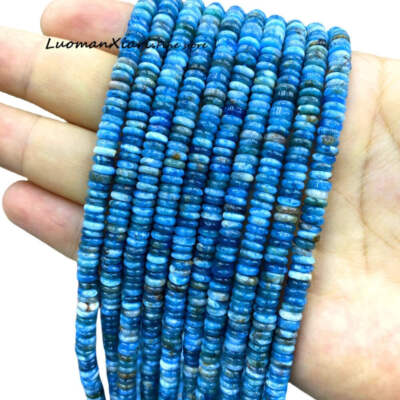 2x6 mm Flach Abakus Naturstein AA Apatit Lose Rondelle Zwischenring Perlen für Schmuck