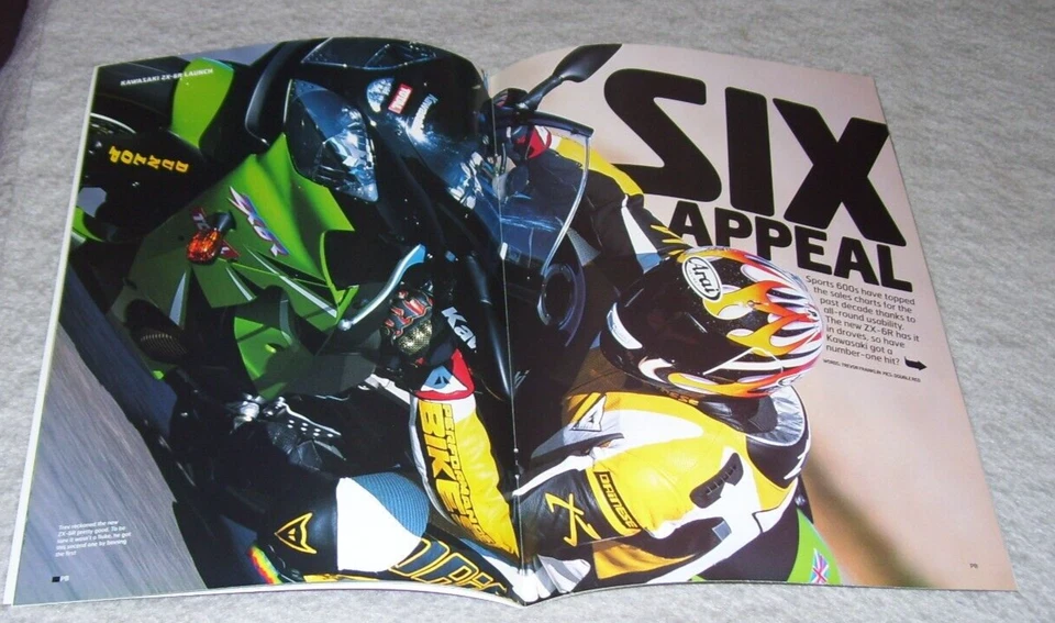 KAWASAKI ZX-6R MOTORCYCLE ROAD TEST REPRINTS BROCHURE 2000 MCN BIKE RIDE - Image 4 of 4