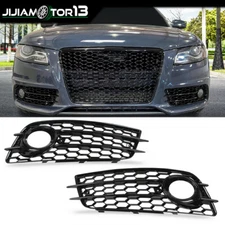 Fit For HONEYCOMB Fog Light Lamp Cover Grille Audi A4 B8 S-Line S4 Bumper 08-12