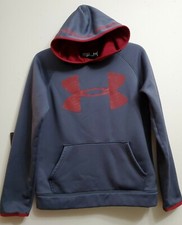Under Armour Boys Pullover Hoodie Sweatshirt Size YLG Cold Gear Gray