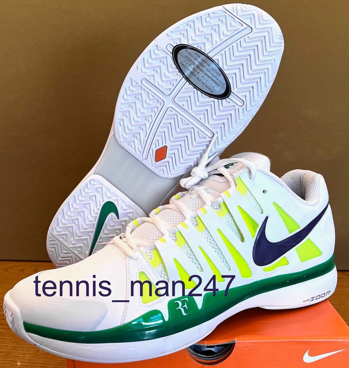 Nike Roger Federer RF 2012 Wimbledon Zoom Vapor 9 Tour SL Nadal Tennis Shoes 12 eBay