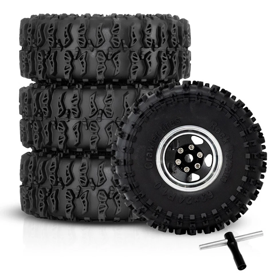 RC 4Pcs Aluminum 1.0" Beadlock Wheel Rims Tires for 1/18 TRX4M 1/24 Axial SCX24 - Image 4 of 4
