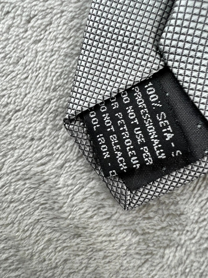 Corbata de colección GIANNI VERSACE gris estampada de lujo para hombre 100 % seda hecha en Italia Foto 3 de 4