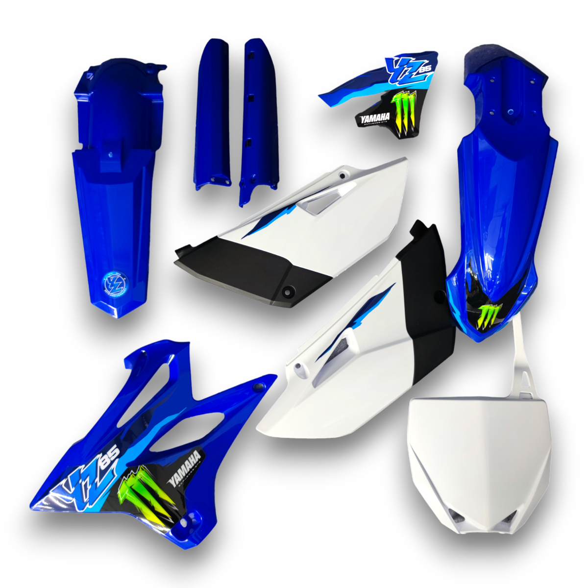 YS 　FORZA STYLE 新品、未使用 ネイビー＆白セット Restyle Yamaha YZ 85 2002-2018 Plastic Body Kit replica with