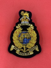 King’s Crown The Corps of Royal Marines Embroidered Bullion Wire Blazer Badge