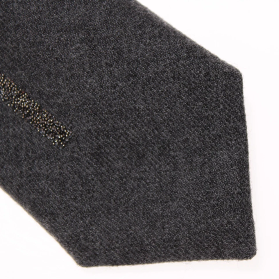 Paolo Albizzati NWT Neck Tie in Gray with Embellishment 100% Wool Made in Italy - Image 2 of 4