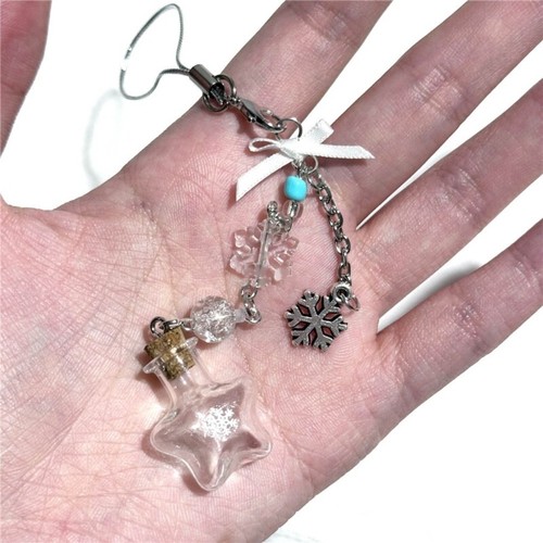 Snowflake Bottle Pendant Phone Charm Chain Strap Bag Decoration Lanyard - 第 3/8 張圖片