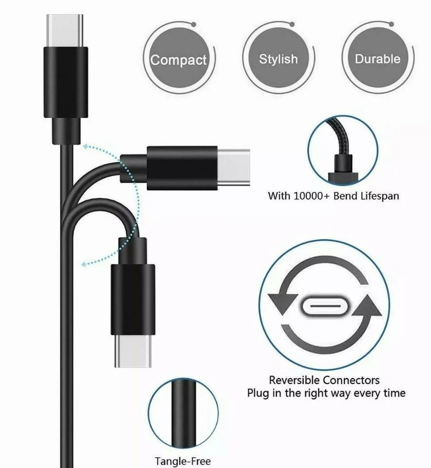 4Pack 3 & 6Ft Samsung USB Cable Type C Fast Charger For Galaxy S8 S9 S10 Plus BK - Image 2 of 4