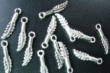 300 pcs Tibetan Silver mini feather charms 16mm FC57