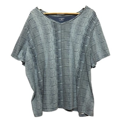 Catherines Womens Top 2X Blue White Stripe Relaxed Fit Casual Travel Comfort
