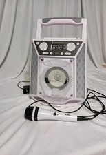 Singing Machine Karaoke CD Player W/ Microphone Lights Bluetooth USB Battery