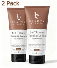 2 Pcs Beauty by Earth Self Tanner Body Lotion 7.5oz Medium Vegan Sunless Tan New