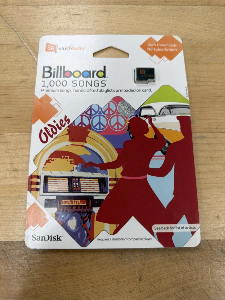Carte musicale Sandisk Sansa Slot Radio Billboard années 80