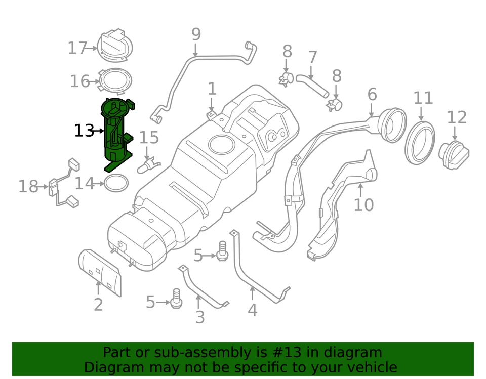 Bomba de combustível genuína Nissan NV1500 NV2500 NV3500 motor 5.6 DV - NOVO FABRICANTE DE EQUIPAMENTO ORIGINAL - Imagem 4 de 4