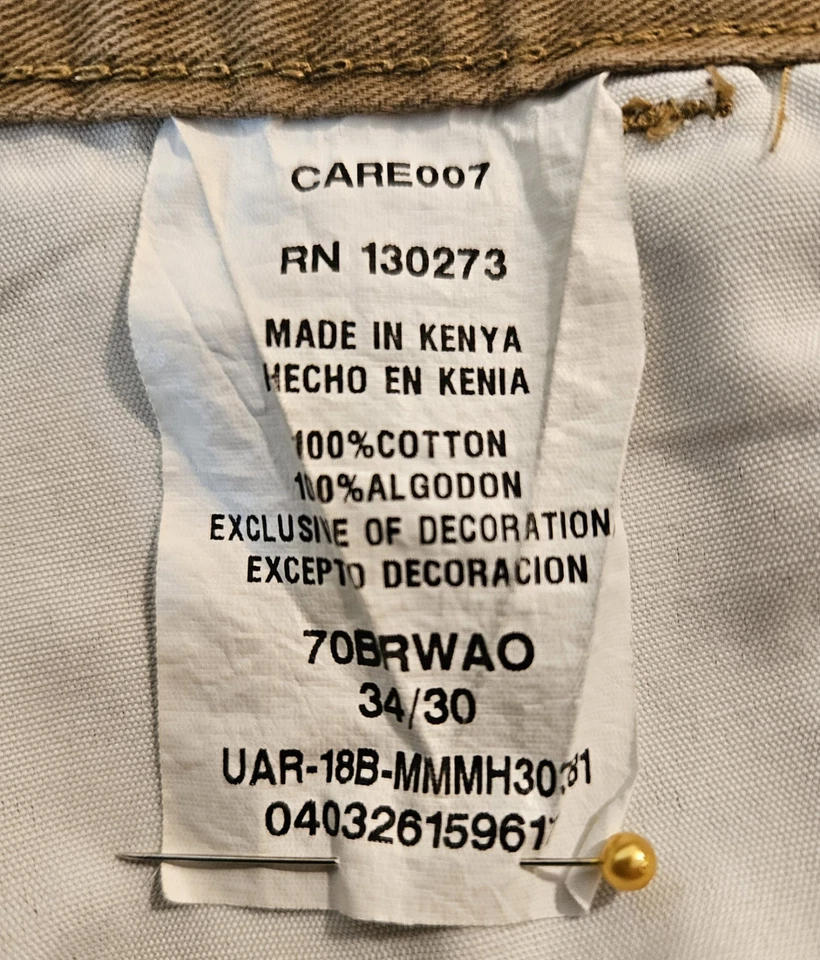 Pantalones cargo Wrangler tostados oscuros 34" x 30" para hombre Foto 4 de 4