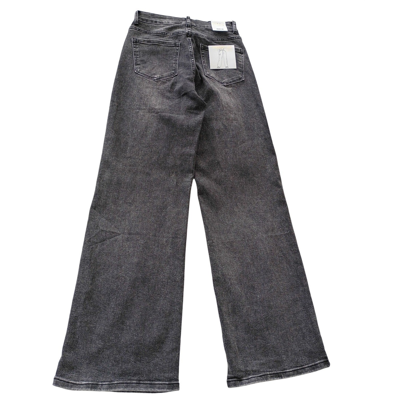 Parisian NWT Wide Leg High Waist Charcoal Black Denim Jeans W27x32T FR38 LUSA image 9