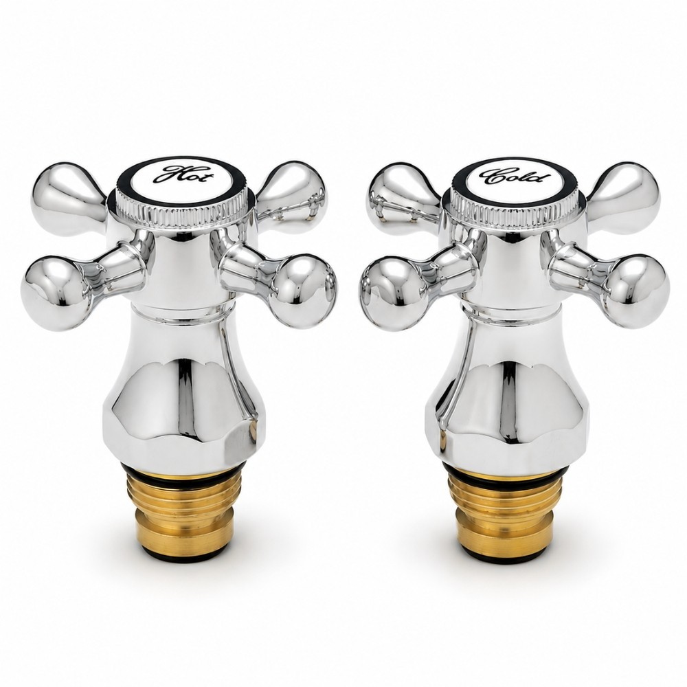 Cross Head Chrome Plated Tap Conversion Kit, Silver, 0.5-Inch
