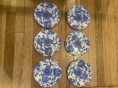6 Johnson Brothers English Chippendale Blue Desert Plates 7 1/4 inch