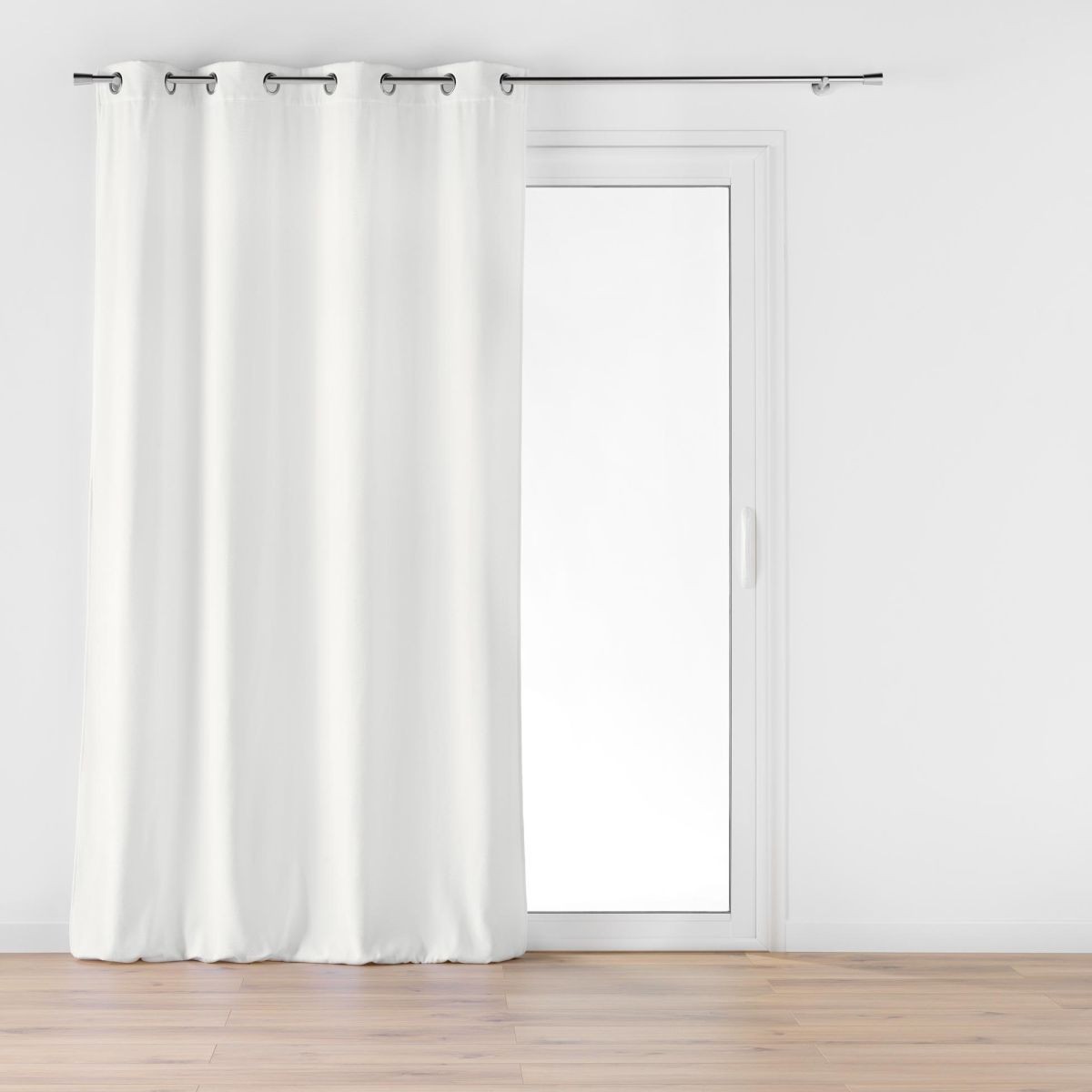 Rideau velours blanc isolant Mika pour couper les courants d'air