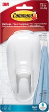 Bathroom Hook W/ Water-Resistant Strips 1-Hook 2-Strips Organize Damage-Free
