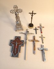 LOTTO 9 CROCIFISSO croce Madreperla SAN BENEDETTO da Tavolo Appendere VINTAGE