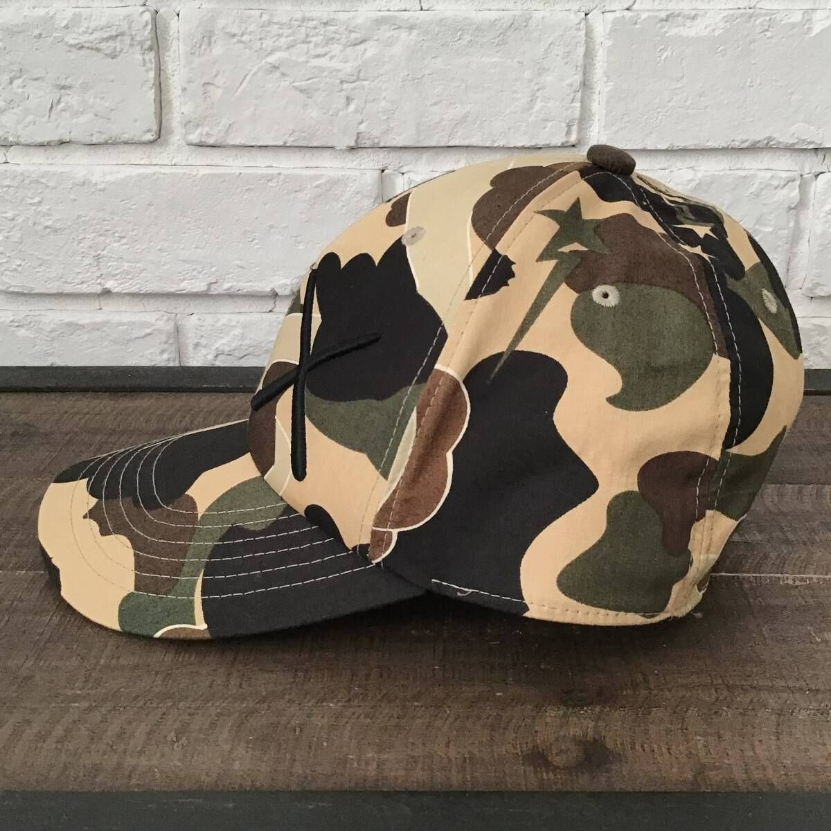 BAPE × KAWS BENDY 1st Camo Yellow Hat Cap APEE ladies A Bathing Ape JAPAN image 2