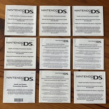 9 Nintendo DS Health and Safety Precautions Booklet Inserts
