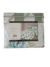 6 piece Full size bed sheet set with flat sheet fitted sheet standard pillowcase