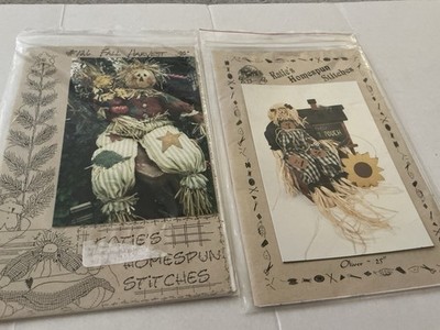 Lot Of 2 Vintage Fall Harvest Large Doll Patterns
