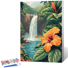 Framed Paint by Numbers Kit for Adults Beginner DIY Canvas Wall Art Decoration