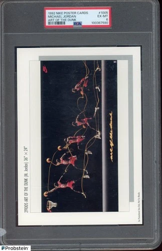 1992 Nike Poster Cards Art of The Dunk #1005 Michael Jordan Bulls HOF PSA 6