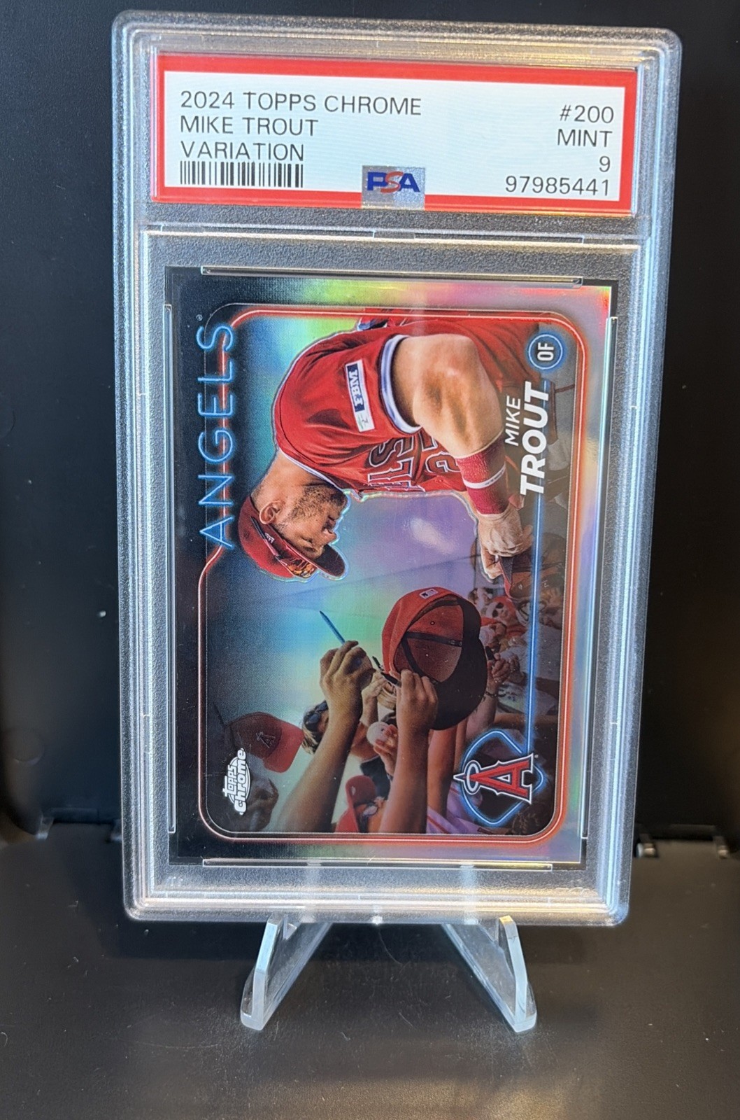 2024 Topps Chrome Mike Trout Image Variation SP Short Print Refractor #200 PSA 9
