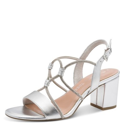 Marco Tozzi Damen Sandale Sandalen Sandalette Sandaletten Schuhe silber 28388