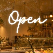 HiNeon Large LED Neon Open Sign for Business 19x9in w/Remote Control, Bright