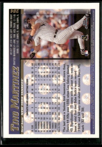 1998 Topps Chrome #284 Tino Martinez - Bild 2 von 2