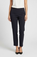 Talbots Hollywood Side Zip Flat Front Pants Navy Petite Womens Size 10P