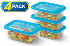 Plastic Food Containers Storage Box Meal Prep Lunch Tub 1.2l Set of 4 With Lids