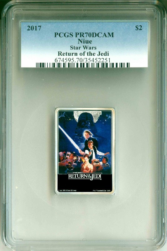 2017 Niue S$2 Star Wars Return Of The Jedi Poster Coin Colorized PCGS PR70 DCAM