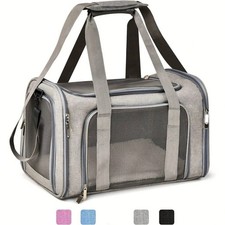 Cat/Dog Carrier, Soft Sided, Airline Approved, 15lbs, Collapsible, Zipper Random