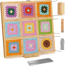 17.0" Foldable Crochet Blocking Board with 40 Stainless Steel Pegs - Upgrade Lar