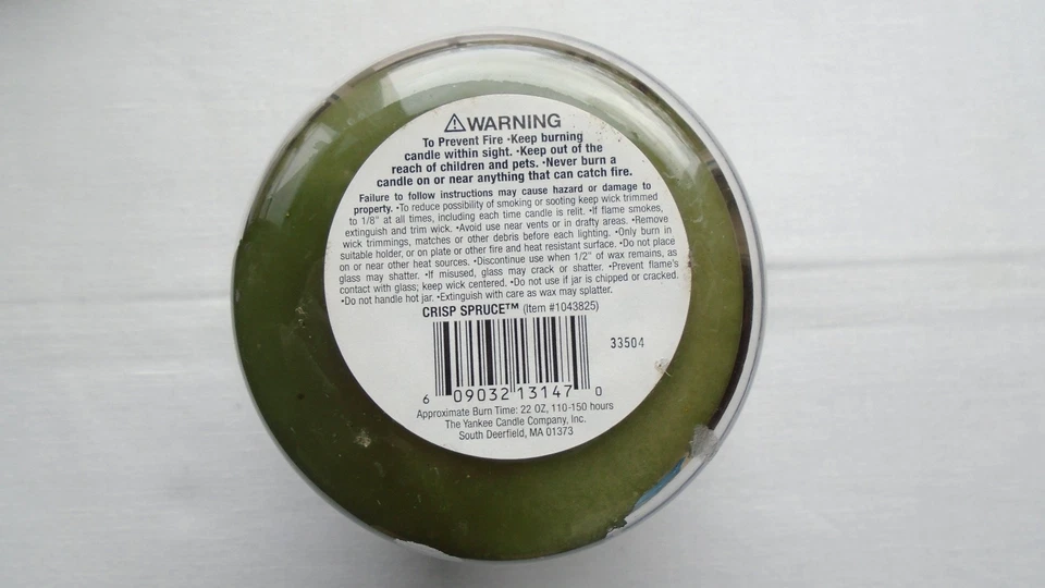 YANKEE CANDLE NEW/UNBURNED "CRISP SPRUCE" JAR 22OZ. BLACK BAND ERA HIGH QUALITY! - Image 3 of 4
