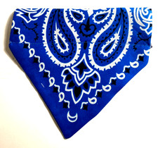 Over Collar SlideOn Pet Dog Cat Bandana Scarf BLUE BANDANA SMALL/ MED