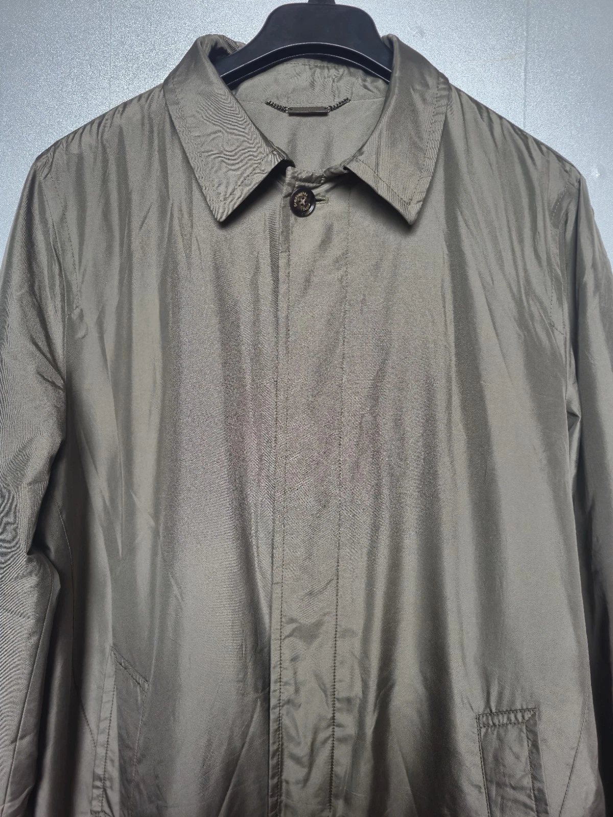 Ermenegildo Zegna Microsilk Trench Coat Silk Italy Water Repellent Sz 54 image 2