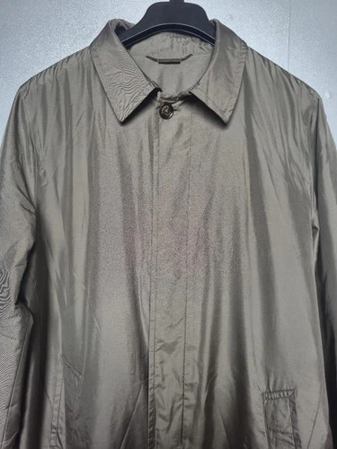 Ermenegildo Zegna Microsilk Trench Coat Silk Italy Water Repellent Sz 54 image 2