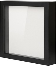 Muzilife 8x8 Shadow Box Picture Frame with Linen Board - Deep Wood 8x8, Black