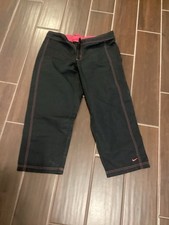 Vintage Nike Womens Black Pink Capri Windbrea...
