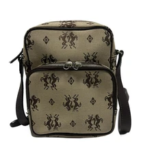 Auth KEITA MARUYAMA - Beige Dark Brown Cotton Leather Shoulder Bag