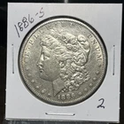 1886-S MORGAN SILVER DOLLAR, AU DETAILS